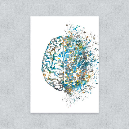 Brain Art Print – Minimalist Anatomy Wall Decor