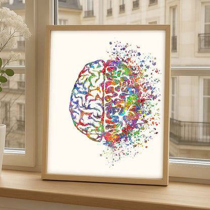 Brain Art Print – Minimalist Anatomy Wall Decor