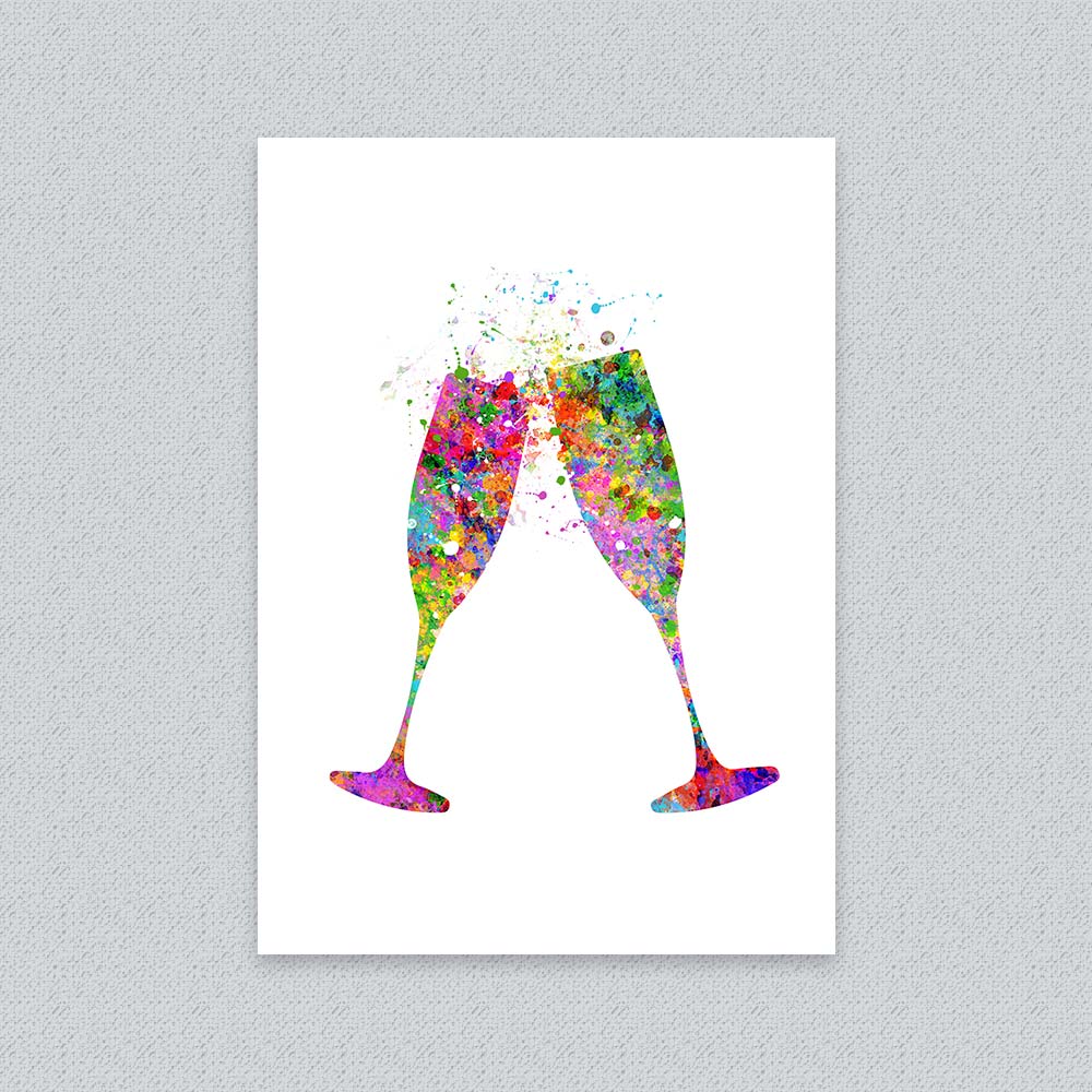 champagne flute kitchen wall art decor