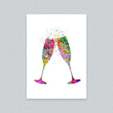 champagne flute kitchen wall art decor