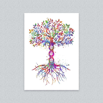 DNA Tree Art Print – Family Roots &amp; Science Wall Art