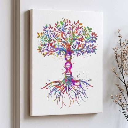 DNA Tree Art Print – Family Roots &amp; Science Wall Art