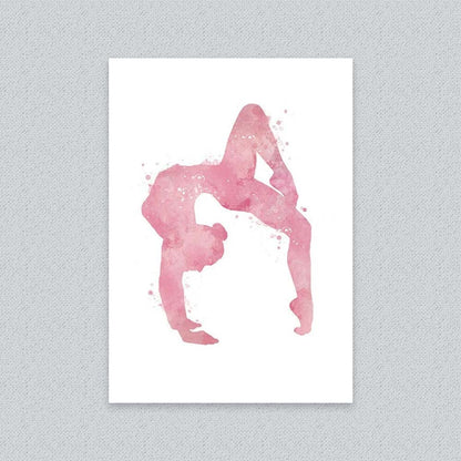 Blush Backbend Pose Gymnastics Wall Art Print