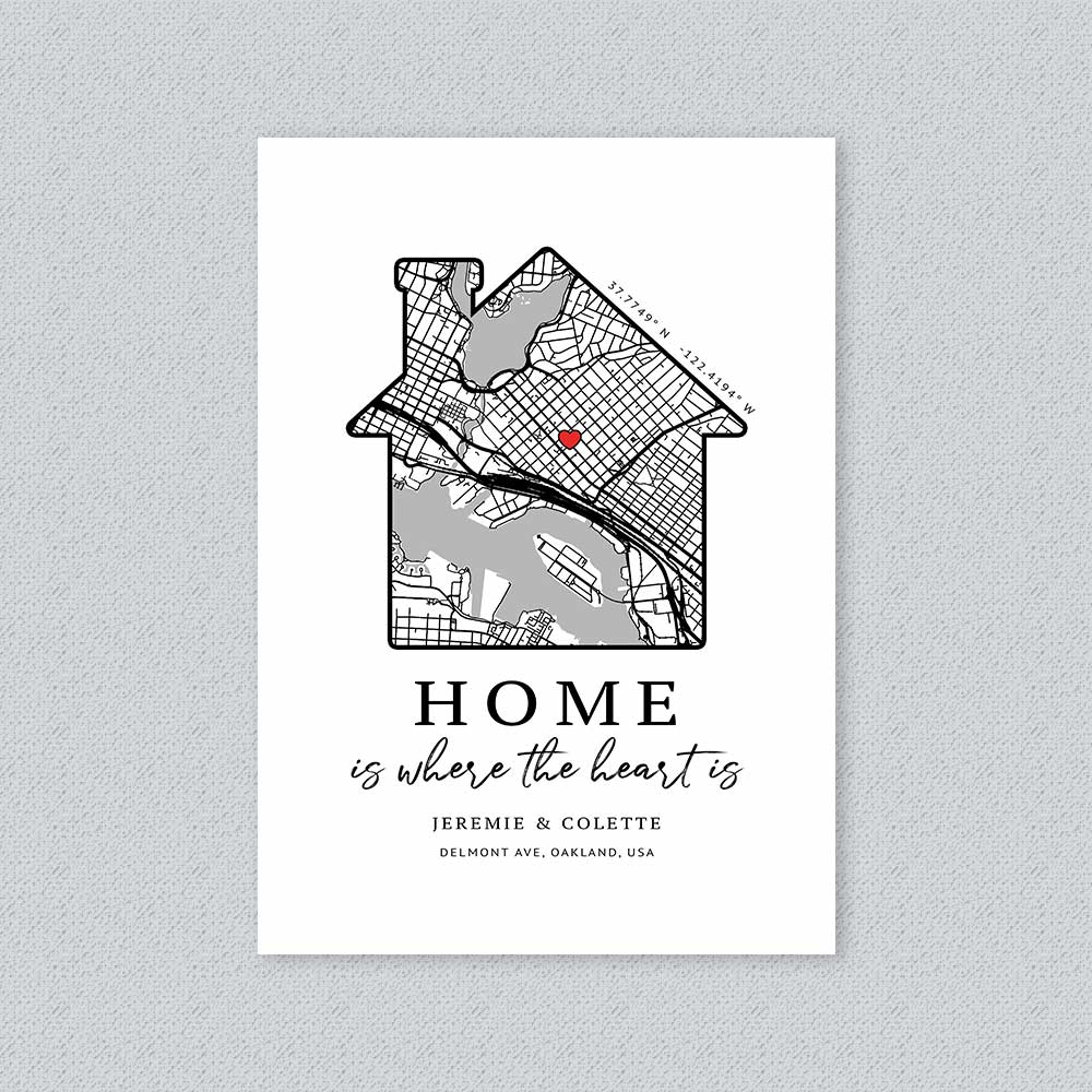 Personalised Home Street Map Art Print