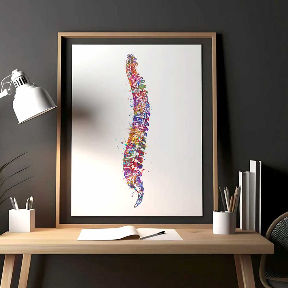 Vertebrae Spinal Cord Watercolour Print by Genefy Art