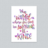 Colorful wall art print with the quote &