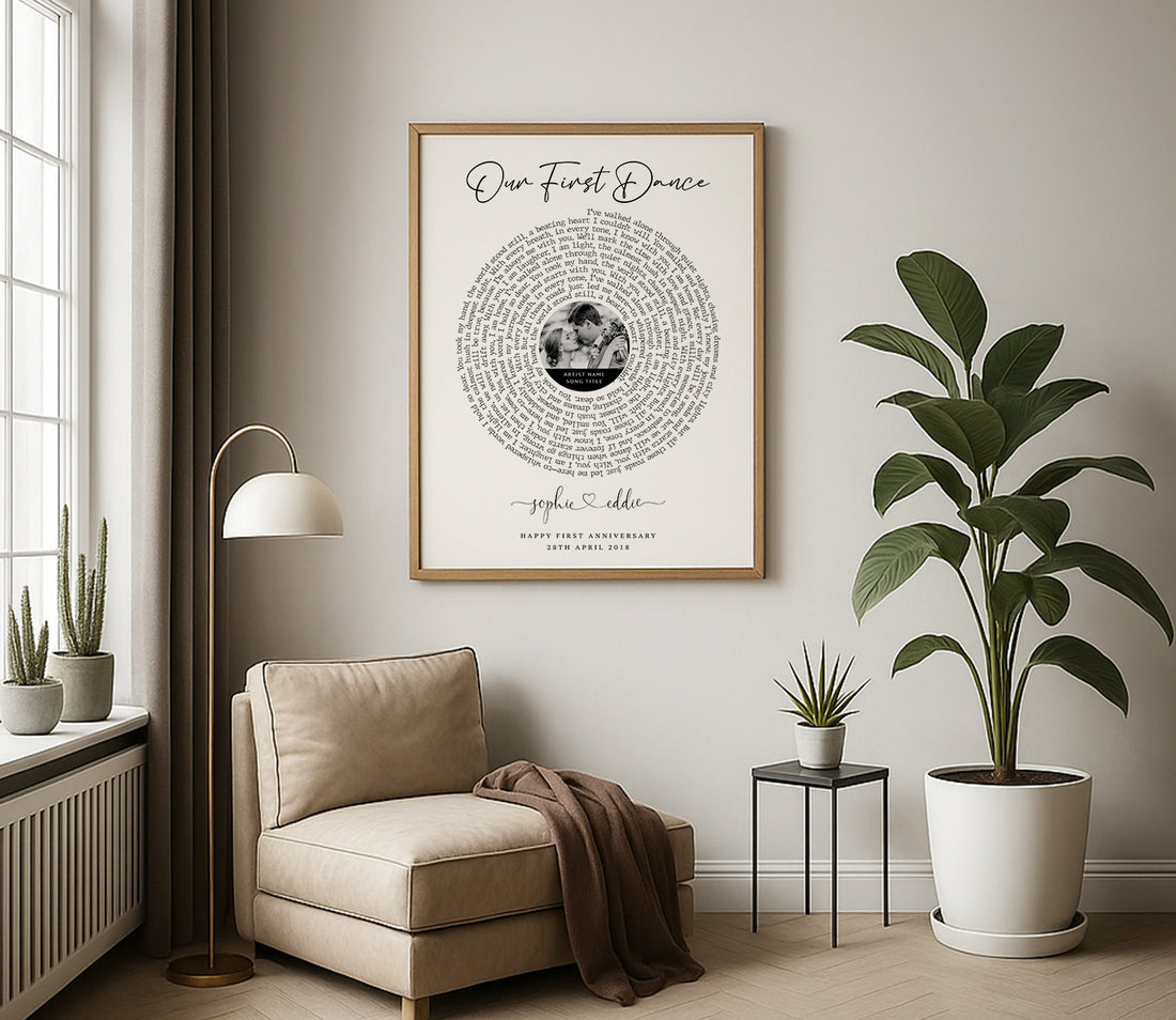 Personalised Lyric or Wedding Vow Print with Photo | First Dance or Anniversary Gift
