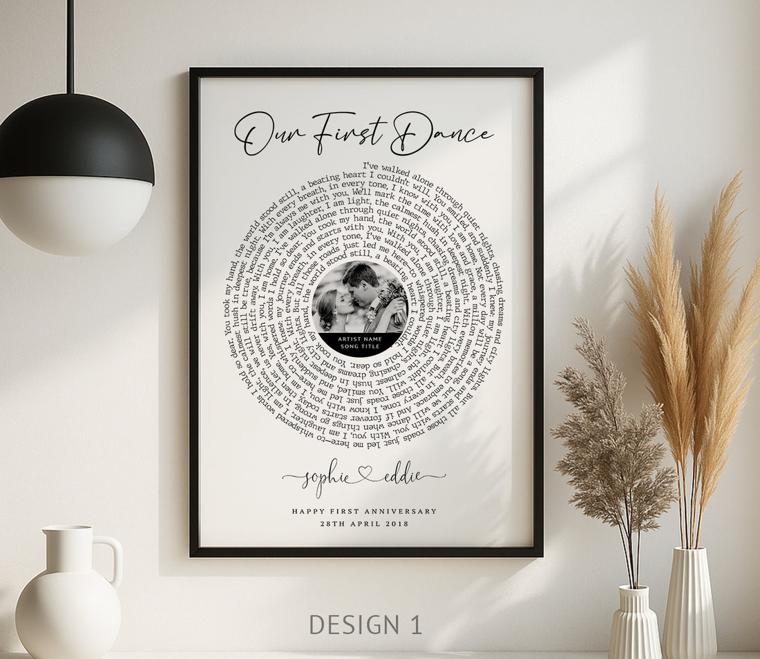 Personalised Lyric or Wedding Vow Print with Photo | First Dance or Anniversary Gift