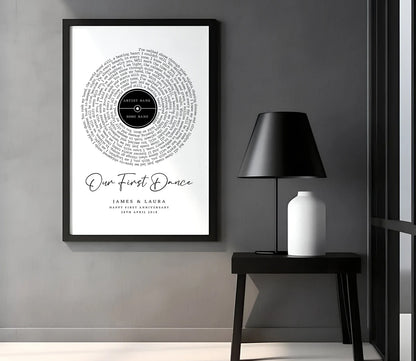 Personalised Lyric or Wedding Vow Print with Photo | First Dance or Anniversary Gift