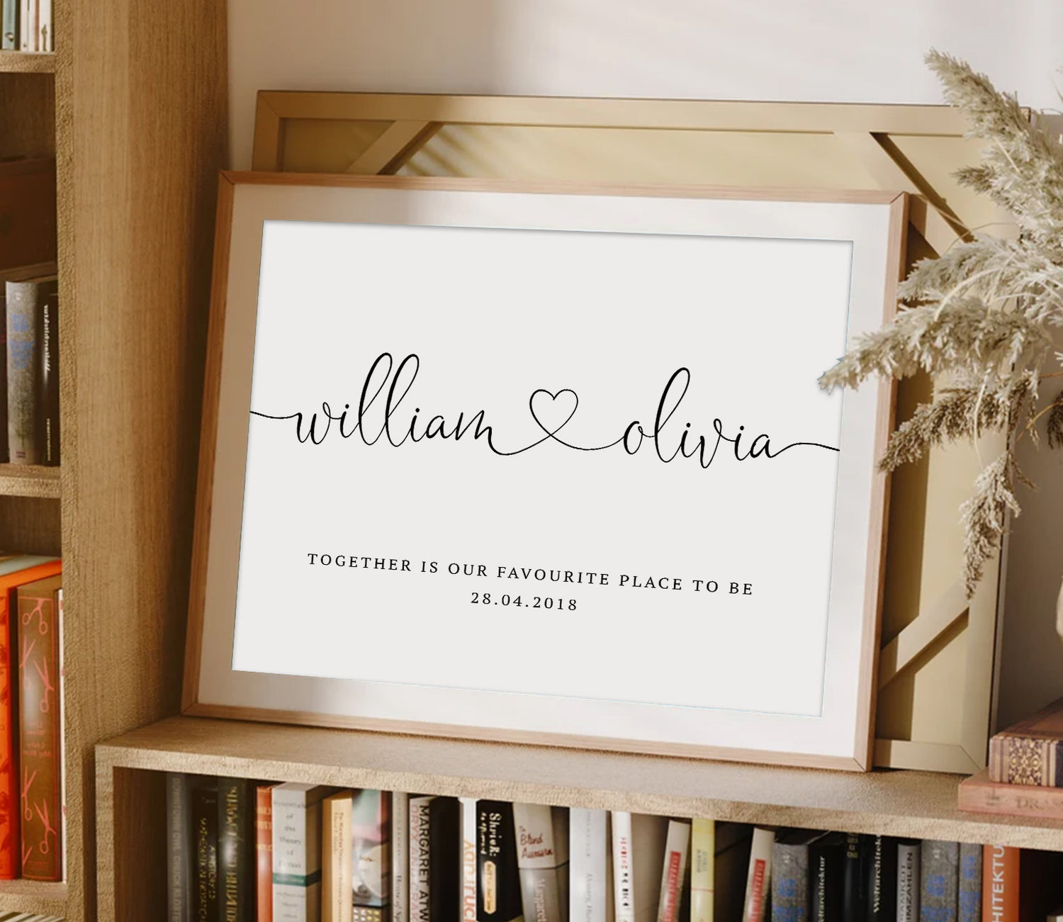 Custom Couple Names Print with Heart – Personalised Gift for Anniversary or Wedding