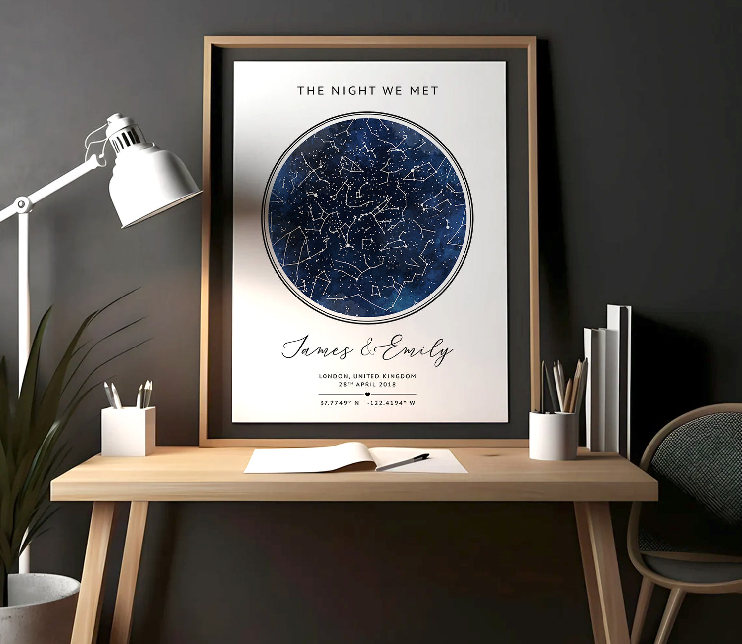 Personalised Star Map Gift – Custom Night Sky Constellation Poster | Anniversary Gift