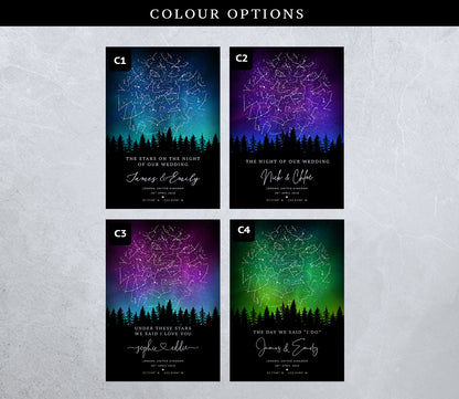 Personalised Star Map Gift – Custom Night Sky Constellation Poster | Anniversary Gift