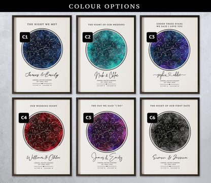 Personalised Star Map Gift – Custom Night Sky Constellation Poster | Anniversary Gift
