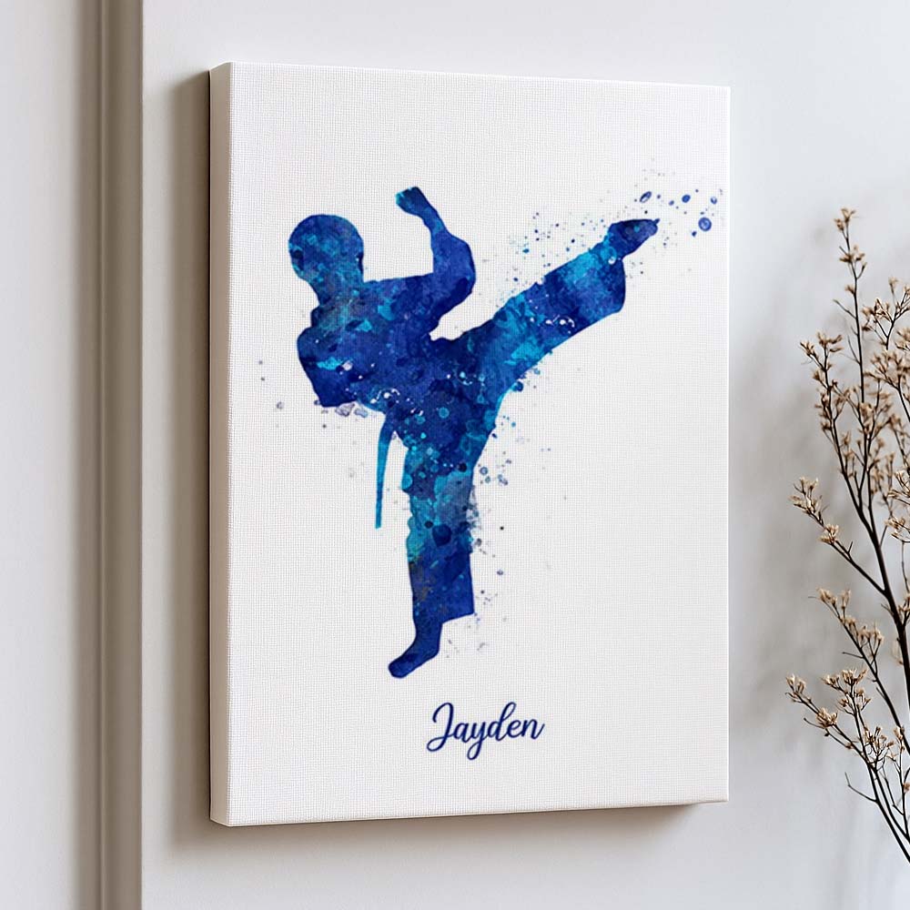 Personalised Taekwondo Boy Wall Art Print | Martial Arts Gift for Kids