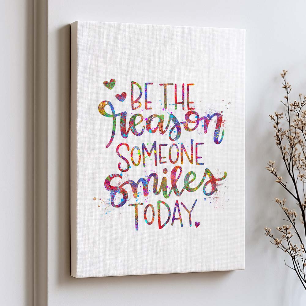 Be the Reason Someone Smiles Today Wall Art – Colourful Motivational Print