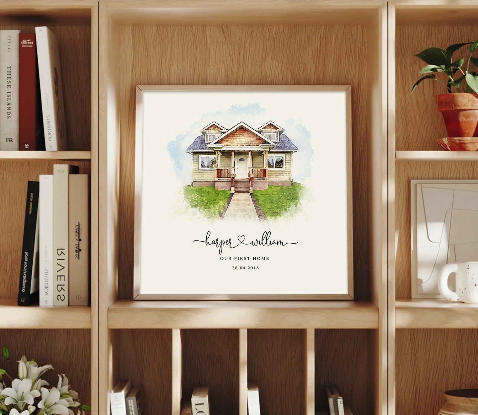 Custom Watercolour House Portrait Print – Our First Home Gift