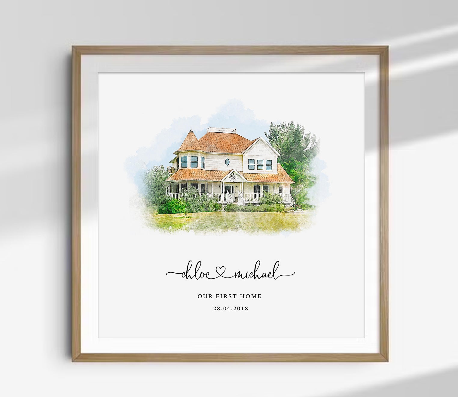 Custom Watercolour House Portrait Print – Our First Home Gift