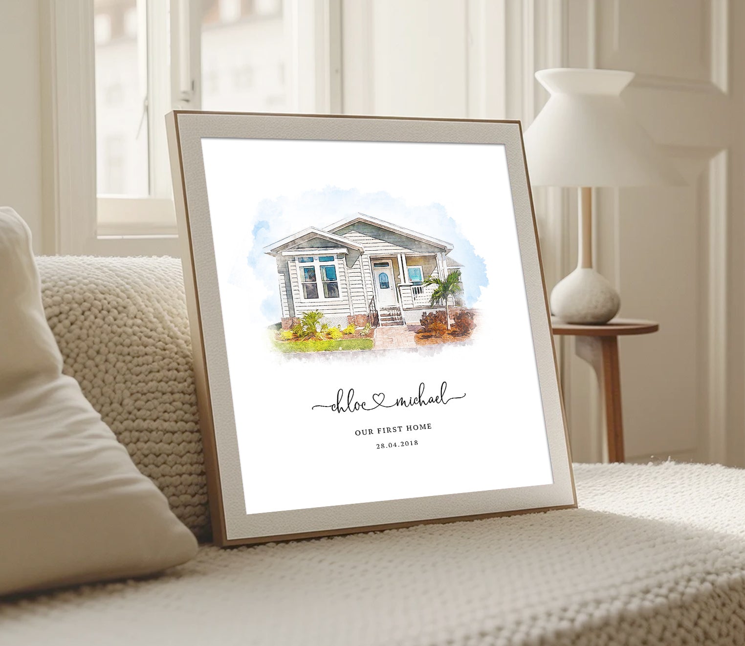 Custom Watercolour House Portrait Print – Our First Home Gift