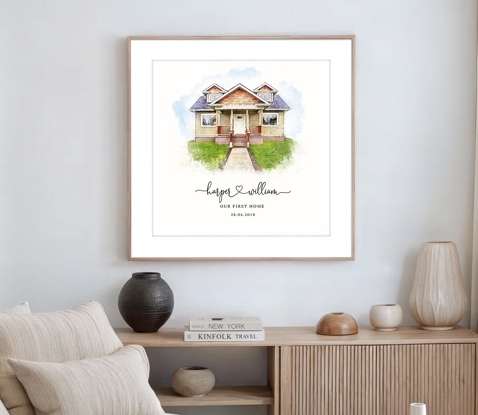 Custom Watercolour House Portrait Print – Our First Home Gift