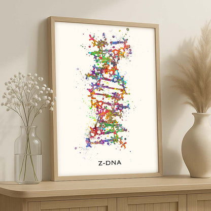Z-DNA Structure Art Print – Molecular Biology Wall Decor