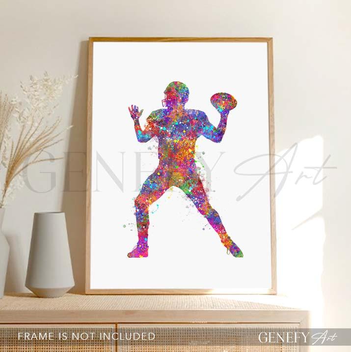 American Football Watercolour Print - Genefy Art