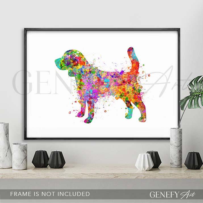 Beagle Watercolour Art Print - Genefy Art