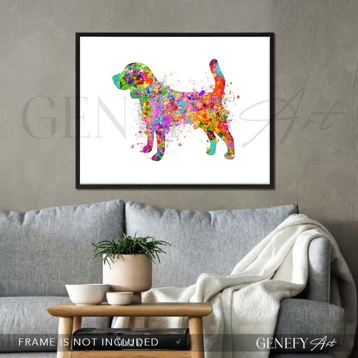 Beagle Watercolour Art Print - Genefy Art