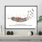 Birds Feather Quote Watercolour Print - Genefy Art