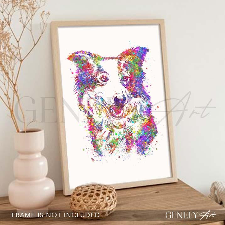 Border Collie Watercolour Print - Genefy Art