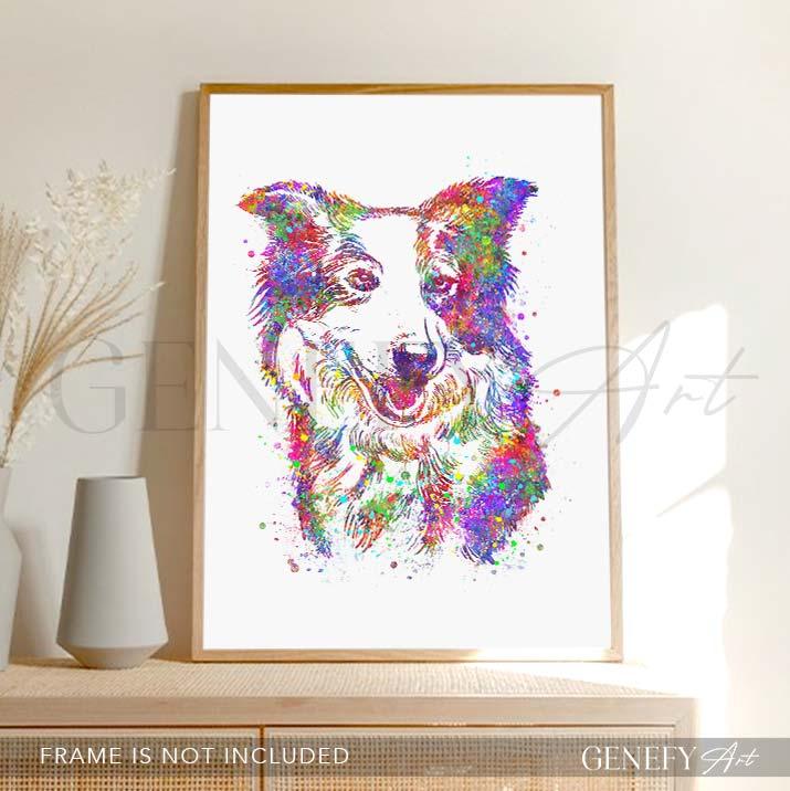 Border Collie Watercolour Print - Genefy Art