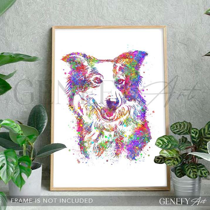 Border Collie Watercolour Print - Genefy Art