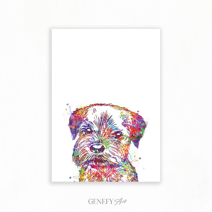 Border Terrier Watercolour Art Print - Genefy Art