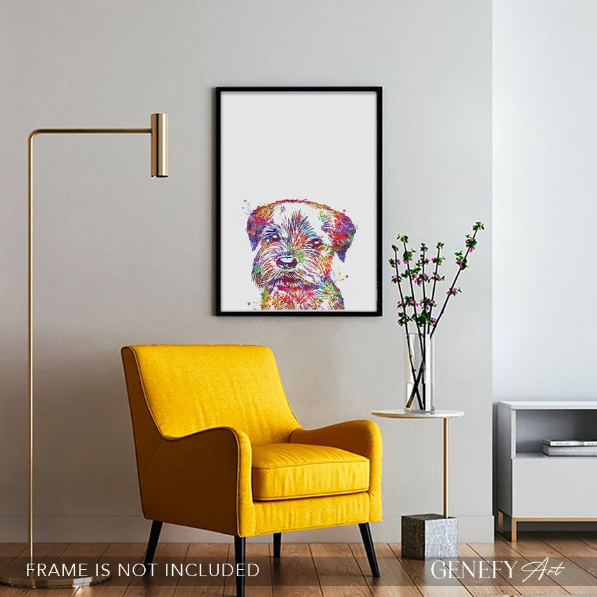 Border Terrier Watercolour Art Print - Genefy Art