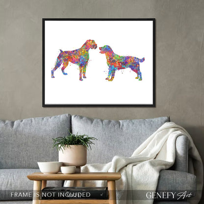 Boxer and Labrador Watercolour Print