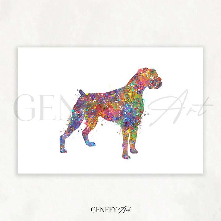 Boxer Watercolour Print - Genefy Art