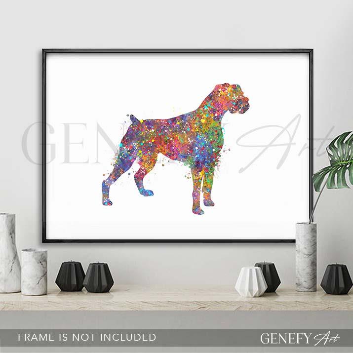 Boxer Watercolour Print - Genefy Art