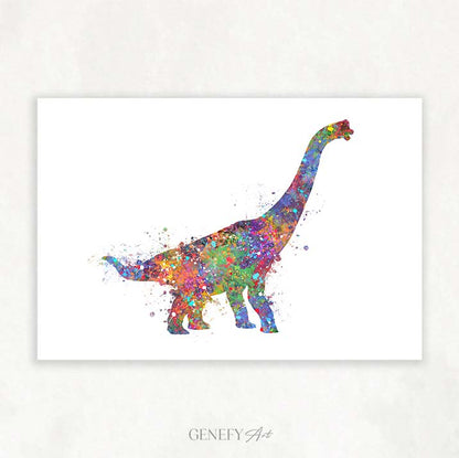 Dinosaur Brachiosaurus Watercolour Print