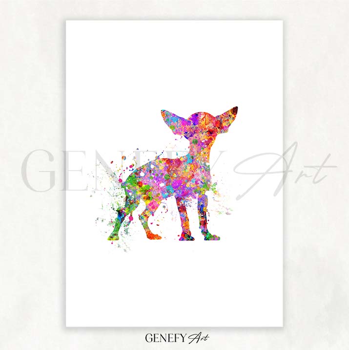 Chihuahua Watercolour Print - Genefy Art