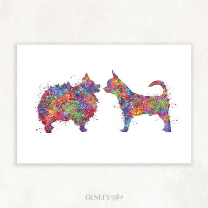 Pomeranian and Chihuahua Art