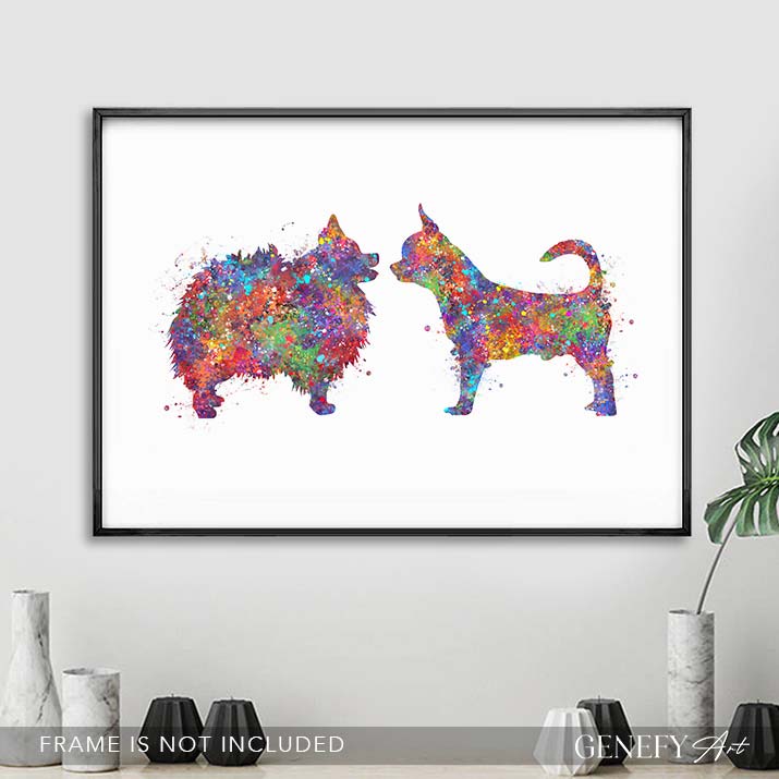 Pomeranian and Chihuahua Art