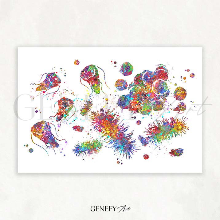 Cytology Watercolour Art Print