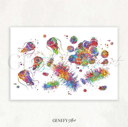 Cytology Watercolour Art Print