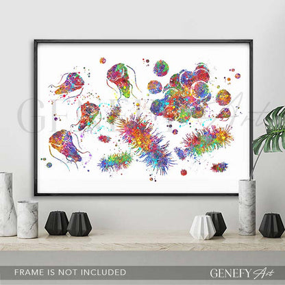 Cytology Watercolour Art Print