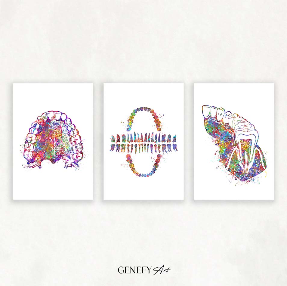 Dental Office Watercolour Art - Set of 3 Prints