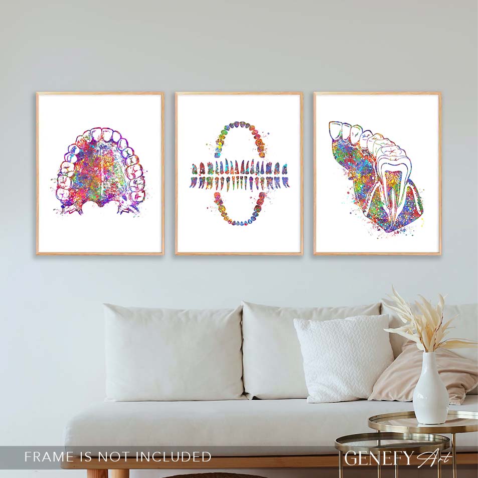 Dental Office Watercolour Art - Set of 3 Prints