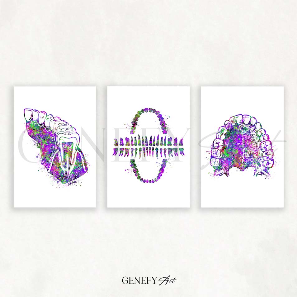 Dental Office Watercolour Art - Set of 3 Prints