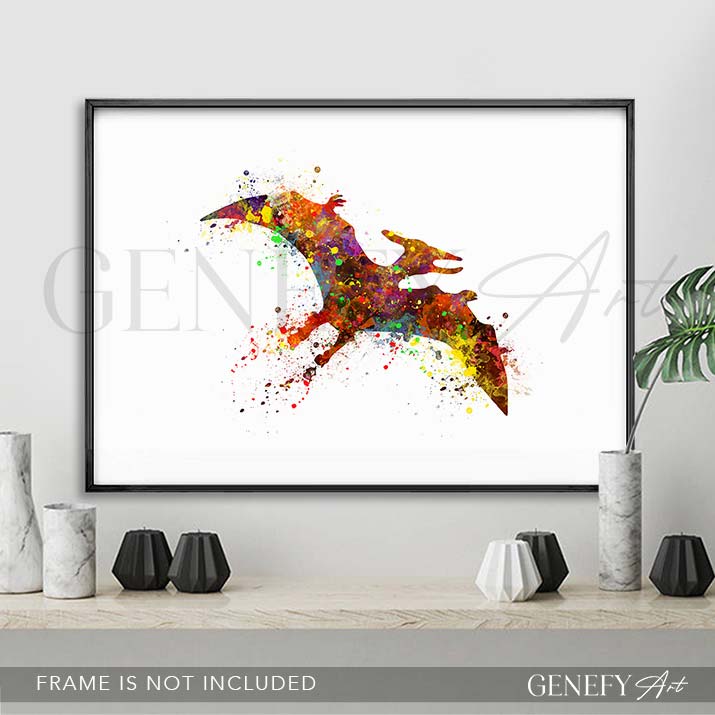 Dinosaur Pteranodon Watercolour Print - Genefy Art