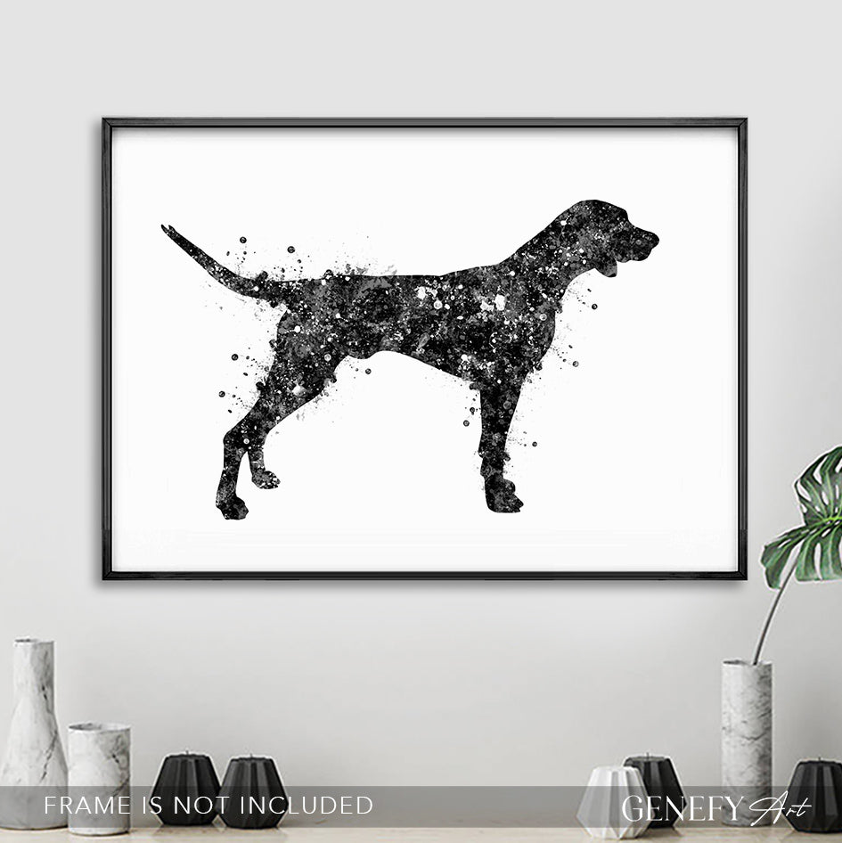 German Shorthaired Pointer Black and White Art Print