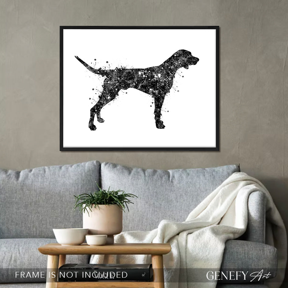 German Shorthaired Pointer Black and White Art Print