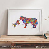 Great Pyrenees and Puppy Watercolour Art Print